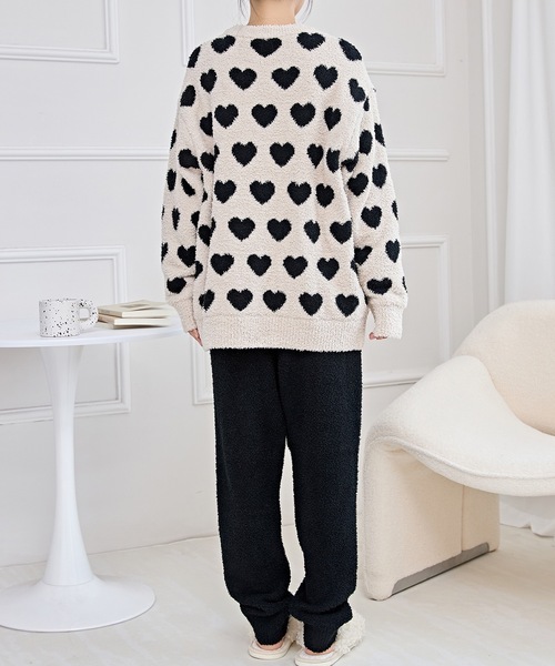 Lace Ladies（レースレディース）の「配色 バラエティ もこもこ あったか ルームウエア（ルームウェア/パジャマ・レディース・ブラック/アイボリー/グレー/ピンク・FREE）」の8枚目の写真