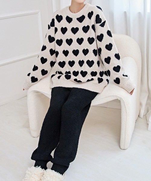 Lace Ladies（レースレディース）の「配色 バラエティ もこもこ あったか ルームウエア（ルームウェア/パジャマ・レディース・ブラック/アイボリー/グレー/ピンク・FREE）」の9枚目の写真