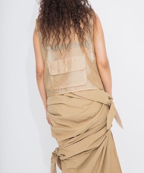 leinwande（ラインヴァンド）の「【leinwande】Ribbon Tie Cotton Skirt（スカート・レディース・ベージュ/ブラック・M/S）」の7枚目の写真