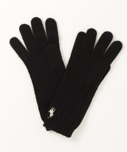 POLO RALPH LAUREN ケーブルニット　カシミア混　グローブ　手袋 ケーブルニット ウールカシミヤ グローブ（手袋）｜POLO RALPH