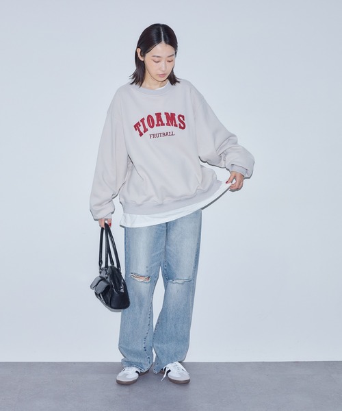 BARRETTA（バレッタ）の「フェイクレイヤードプルオーバー（スウェット・レディース・ベージュ/ホワイト・FREE）」の13枚目の写真