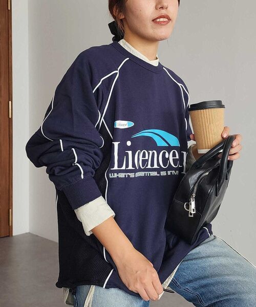 CRAFT STANDARD BOUTIQUE（クラフトスタンダードブティック）の「【ユニセックス】裏毛切り替えプリントスウェット（スウェット・レディース・ブラック/ネイビー/グリーン系その他3/杢グレー・M/L/XL）」の4枚目の写真