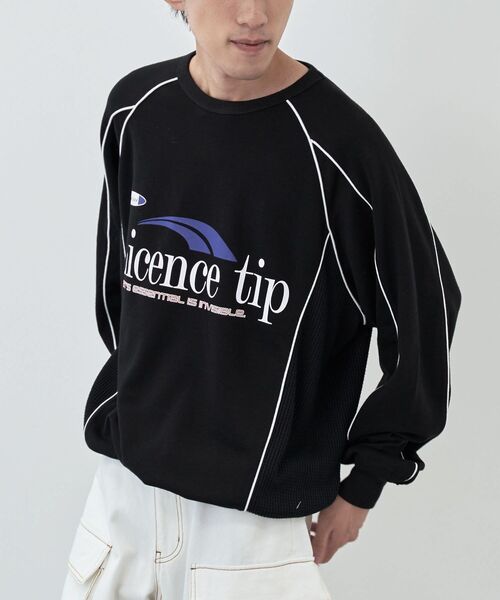 CRAFT STANDARD BOUTIQUE（クラフトスタンダードブティック）の「【ユニセックス】裏毛切り替えプリントスウェット（スウェット・レディース・ブラック/ネイビー/グリーン系その他3/杢グレー・M/L/XL）」の2枚目の写真