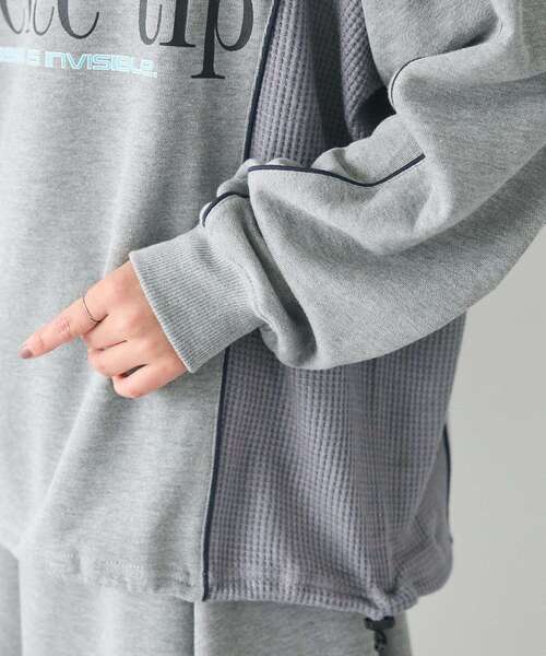 CRAFT STANDARD BOUTIQUE（クラフトスタンダードブティック）の「【ユニセックス】裏毛切り替えプリントスウェット（スウェット・レディース・ブラック/ネイビー/グリーン系その他3/杢グレー・M/L/XL）」の9枚目の写真