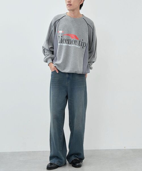 CRAFT STANDARD BOUTIQUE（クラフトスタンダードブティック）の「【ユニセックス】裏毛切り替えプリントスウェット（スウェット・レディース・ブラック/ネイビー/グリーン系その他3/杢グレー・M/L/XL）」の15枚目の写真