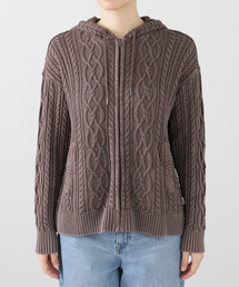 【GUESS/ゲス】 GO CABLEKNIT OVERSIZE ZIP HOODIE