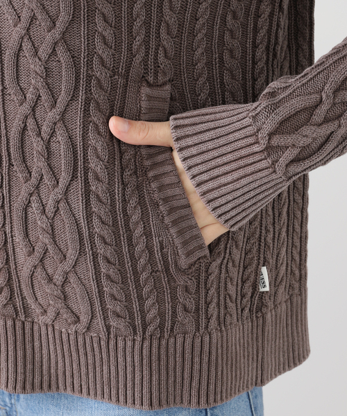 Guess(ゲス)の「【GUESS/ゲス】 GO CABLEKNIT OVERSIZE ZIP HOODIE(パーカー・レディース・ブラウン・X-SMALL)」の10枚目の写真