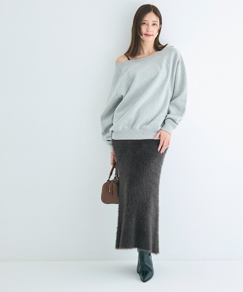 coca（coca）（コカ）の「シャギーニットIラインスカート（スカート・レディース・チャコール/ライトグレー/ブラウン/グレー・ONE SIZE/L/M）」の15枚目の写真