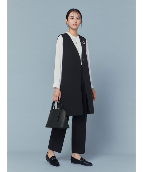 OPAQUE.CLIP（オペークドットクリップ）の「《通勤・セレモニー/セットアップ対応》ワイドパンツ/ダブルクロス【洗濯機洗い可】（その他パンツ・レディース・ブラック/ライトベージュ/ネイビー・34/36/38/40/42）」の6枚目の写真