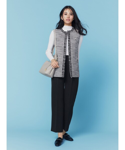 OPAQUE.CLIP（オペークドットクリップ）の「《通勤・セレモニー/セットアップ対応》ワイドパンツ/ダブルクロス【洗濯機洗い可】（その他パンツ・レディース・ブラック/ライトベージュ/ネイビー・34/36/38/40/42）」の8枚目の写真