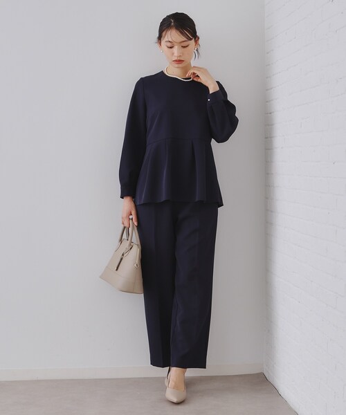 OPAQUE.CLIP（オペークドットクリップ）の「《通勤・セレモニー/セットアップ対応》ワイドパンツ/ダブルクロス【洗濯機洗い可】（その他パンツ・レディース・ブラック/ライトベージュ/ネイビー・34/36/38/40/42）」の20枚目の写真