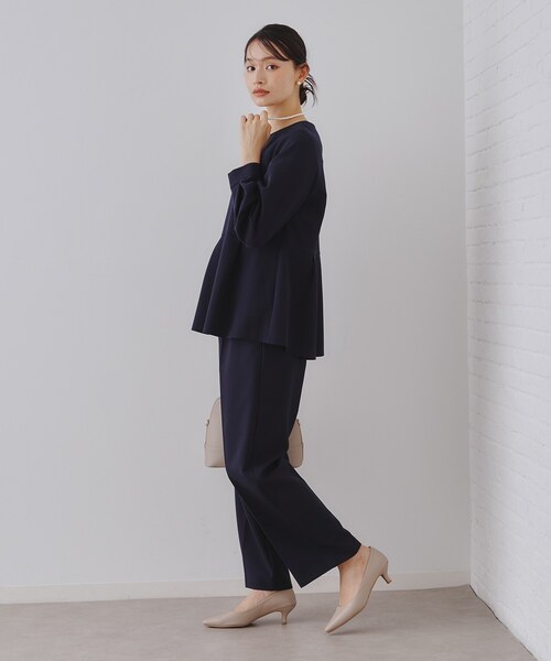 セール】《通勤・セレモニー/セットアップ対応》ワイドパンツ/ダブル