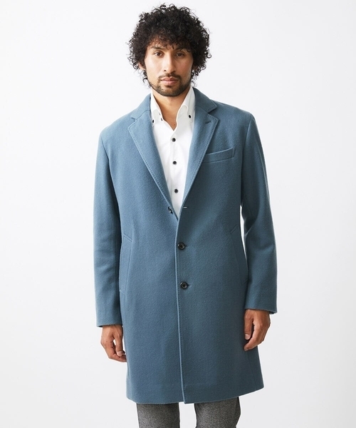 MICHEL KLEIN HOMME (ミッシェルクランオム)の「コンバーチブルウールチェスターコート(チェスターコート・メンズ・ライトブルー/パープル・MEDIUM/LARGE/X-LARGE)」の3枚目の写真