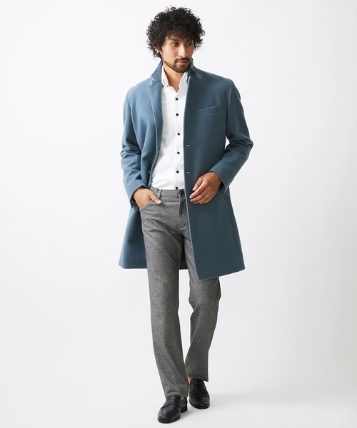 MICHEL KLEIN HOMME (ミッシェルクランオム)の「コンバーチブルウールチェスターコート(チェスターコート・メンズ・ライトブルー/パープル・MEDIUM/LARGE/X-LARGE)」の5枚目の写真