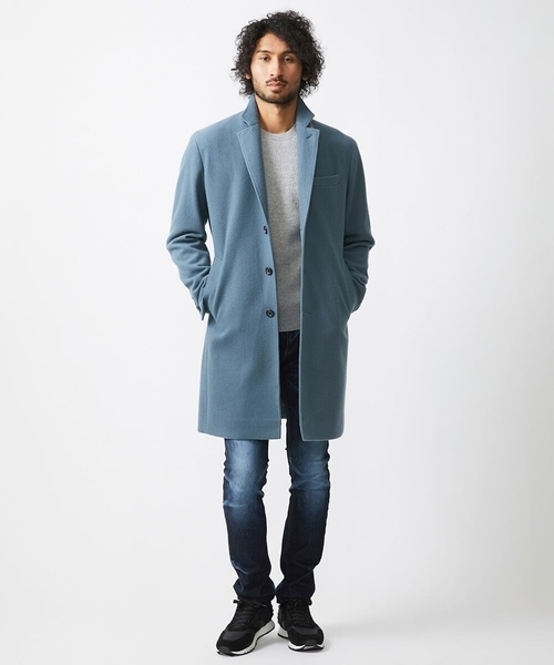 MICHEL KLEIN HOMME (ミッシェルクランオム)の「コンバーチブルウールチェスターコート(チェスターコート・メンズ・ライトブルー/パープル・MEDIUM/LARGE/X-LARGE)」の7枚目の写真