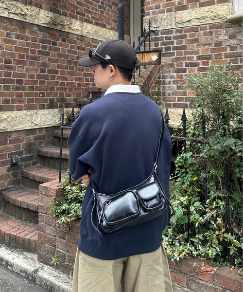 ADAMASTE（アダマスト）の「【ADAMASTE SELECT】double pocket one handle bag - ダブルポケットワンハンドルバッグ/ショルダーバッグ（ショルダーバッグ・メンズ・ブラック/シルバー・FREE）」の9枚目の写真