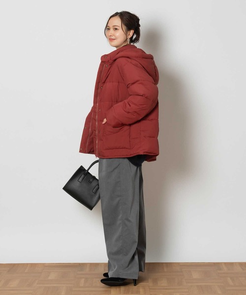 Right-on（ライトオン）の「【HONEYSUCKLE ROSE】中綿ジャケット（ダウンジャケット/コート・レディース・ブラック/ベージュ/レンガ・M/L/XL）」の13枚目の写真