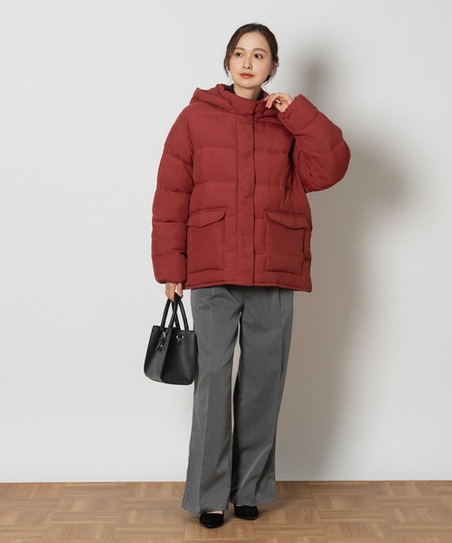 Right-on（ライトオン）の「【HONEYSUCKLE ROSE】中綿ジャケット（ダウンジャケット/コート・レディース・ブラック/ベージュ/レンガ・M/L/XL）」の14枚目の写真