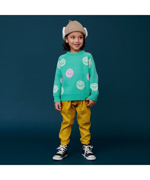 BREEZE(ブリーズ)の「総柄ジャガードニット(ニット/セーター・キッズ・キャメル/グリーン/エメラルド/アイボリー/オフホワイト/ネイビー・90/100/120/140)」の14枚目の写真