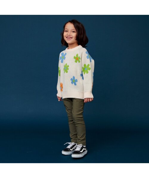 BREEZE(ブリーズ)の「総柄ジャガードニット(ニット/セーター・キッズ・キャメル/グリーン/エメラルド/アイボリー/オフホワイト/ネイビー・90/100/120/140)」の12枚目の写真