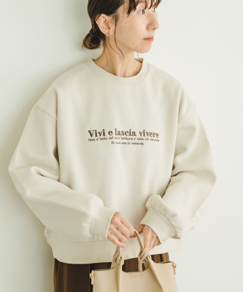 sandlessmoon もちもち裏起毛　刺繍　スウェットSETUP classicalelf トレーナー スウェット 立体感のある 刺繍が