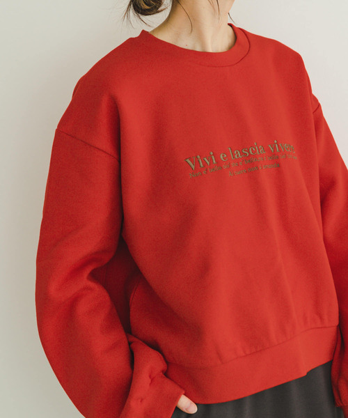 ITEMS URBANRESEARCH（アイテムズ アーバンリサーチ）の「裏起毛刺繍スウェット（Tシャツ/カットソー・レディース・オフホワイト/レッド/チャコールグレー/グレー系その他・FREE）」の16枚目の写真