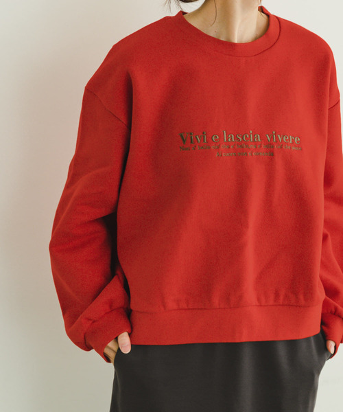 ITEMS URBANRESEARCH（アイテムズ アーバンリサーチ）の「裏起毛刺繍スウェット（Tシャツ/カットソー・レディース・オフホワイト/レッド/チャコールグレー/グレー系その他・FREE）」の17枚目の写真