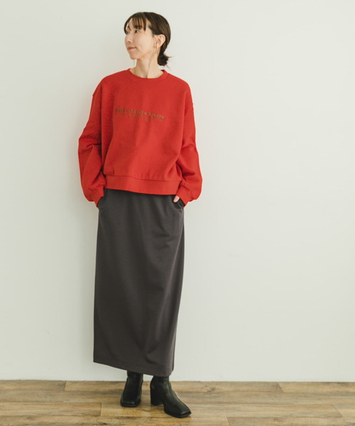 ITEMS URBANRESEARCH（アイテムズ アーバンリサーチ）の「裏起毛刺繍スウェット（Tシャツ/カットソー・レディース・オフホワイト/レッド/チャコールグレー/グレー系その他・FREE）」の20枚目の写真