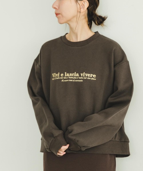 ITEMS URBANRESEARCH（アイテムズ アーバンリサーチ）の「裏起毛刺繍スウェット（Tシャツ/カットソー・レディース・オフホワイト/レッド/チャコールグレー/グレー系その他・FREE）」の21枚目の写真