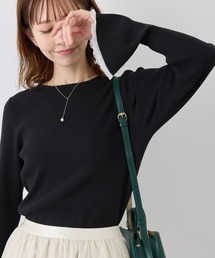 ROPE' PICNIC | 袖口フレアシアーニットプルオーバー/洗濯機OK(ニット/セーター)