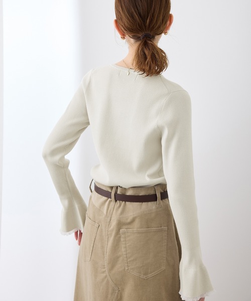 ROPE' PICNIC（ロペピクニック）の「袖口フレアシアーニットプルオーバー/洗濯機OK（ニット/セーター・レディース・ブラック/オフホワイト/ピンク系その他2/グレー系その他・38）」の20枚目の写真