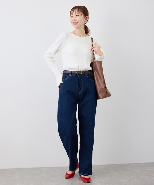 ROPE' PICNIC（ロペピクニック）の「袖口フレアシアーニットプルオーバー/洗濯機OK（ニット/セーター・レディース・ブラック/オフホワイト/ピンク系その他2/グレー系その他・38）」の18枚目の写真