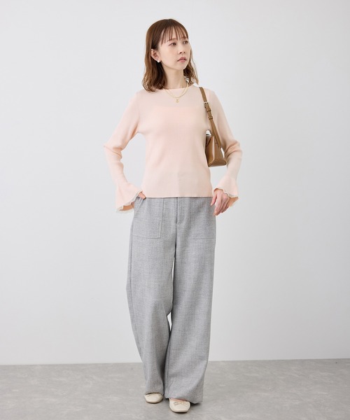 ROPE' PICNIC（ロペピクニック）の「袖口フレアシアーニットプルオーバー/洗濯機OK（ニット/セーター・レディース・ブラック/オフホワイト/ピンク系その他2/グレー系その他・38）」の15枚目の写真