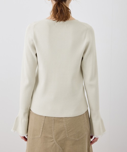 ROPE' PICNIC（ロペピクニック）の「袖口フレアシアーニットプルオーバー/洗濯機OK（ニット/セーター・レディース・ブラック/オフホワイト/ピンク系その他2/グレー系その他・38）」の9枚目の写真