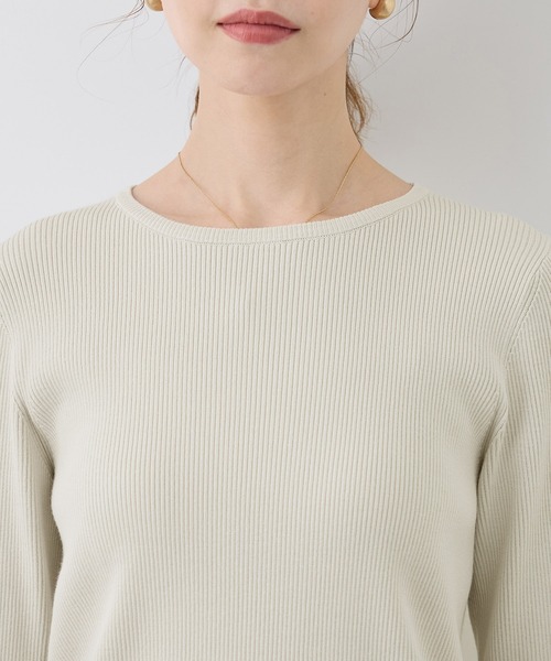 ROPE' PICNIC（ロペピクニック）の「袖口フレアシアーニットプルオーバー/洗濯機OK（ニット/セーター・レディース・ブラック/オフホワイト/ピンク系その他2/グレー系その他・38）」の8枚目の写真