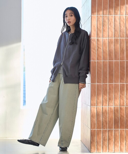 coen（コーエン）の「ヘビー裏毛ダブルジップカーディガン（カーディガン/ボレロ・レディース・ライトグレー/ダークグレー/オフホワイト/ピンク・M/L）」の22枚目の写真