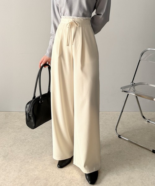 セール】【mily bilet】新感覚デザイン。レース使いダブルウエスト