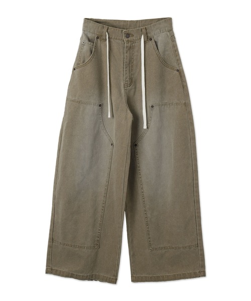 WEGO（ウィゴー）の「WEGO/ヴィンテージウォッシュダックダブルニーバギーパンツ（デニムパンツ・レディース・ベージュ系その他/ベージュ・SMALL/MEDIUM）」の14枚目の写真