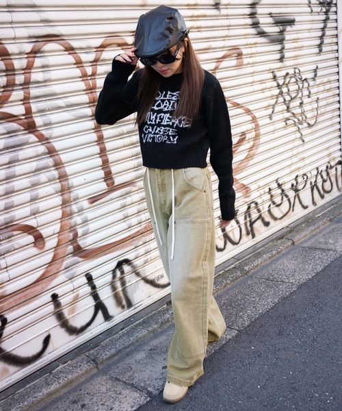 WEGO（ウィゴー）の「WEGO/ヴィンテージウォッシュダックダブルニーバギーパンツ（デニムパンツ・レディース・ベージュ系その他/ベージュ・SMALL/MEDIUM）」の13枚目の写真