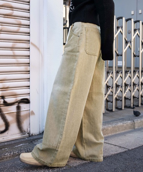 WEGO（ウィゴー）の「WEGO/ヴィンテージウォッシュダックダブルニーバギーパンツ（デニムパンツ・レディース・ベージュ系その他/ベージュ・SMALL/MEDIUM）」の9枚目の写真