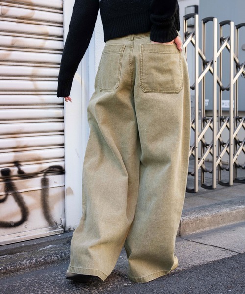 WEGO（ウィゴー）の「WEGO/ヴィンテージウォッシュダックダブルニーバギーパンツ（デニムパンツ・レディース・ベージュ系その他/ベージュ・SMALL/MEDIUM）」の10枚目の写真
