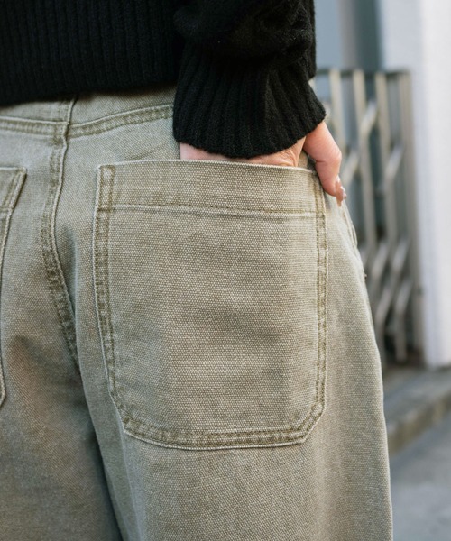 WEGO（ウィゴー）の「WEGO/ヴィンテージウォッシュダックダブルニーバギーパンツ（デニムパンツ・レディース・ベージュ系その他/ベージュ・SMALL/MEDIUM）」の8枚目の写真