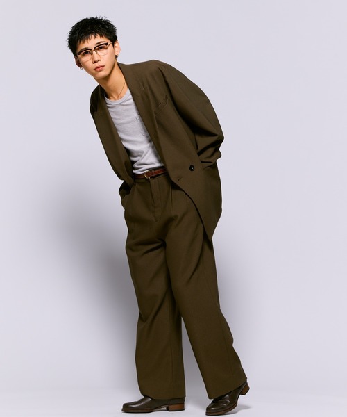 THE BOLDMAN(ザ ボールドマン)の「Double Breasted Twill Jacket / ダブルブレスドツイルジャケット(テーラードジャケット・メンズ・カーキ/ブラック・LARGE/MEDIUM)」の16枚目の写真