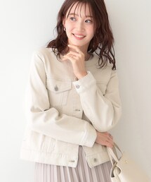 DRESKIP | 【S-LL】大人のための ノーカラーデニムジャケット(デニムジャケット)