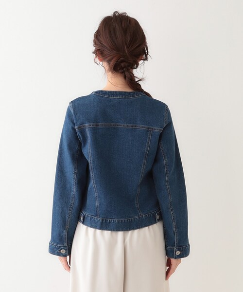 DRESKIP（ドレスキップ）の「【S-LL】大人のための ノーカラーデニムジャケット（デニムジャケット・レディース・ライトグレー/ブルー系その他/ライトブルー・01/03/02/04）」の10枚目の写真