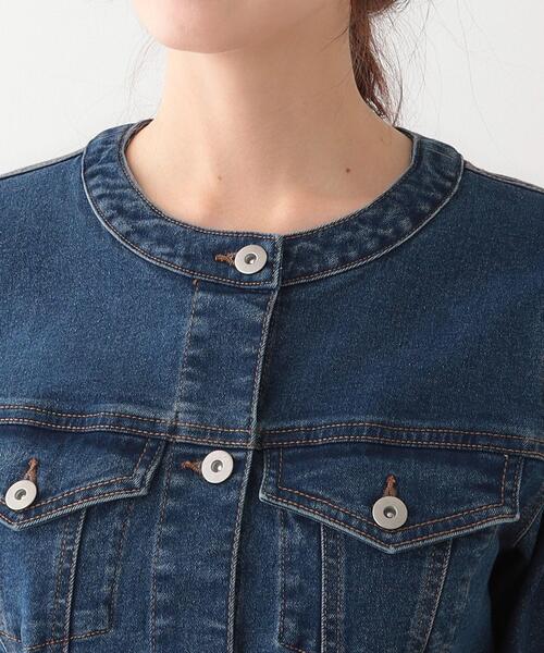 DRESKIP（ドレスキップ）の「【S-LL】大人のための ノーカラーデニムジャケット（デニムジャケット・レディース・ライトグレー/ブルー系その他/ライトブルー・01/03/02/04）」の11枚目の写真