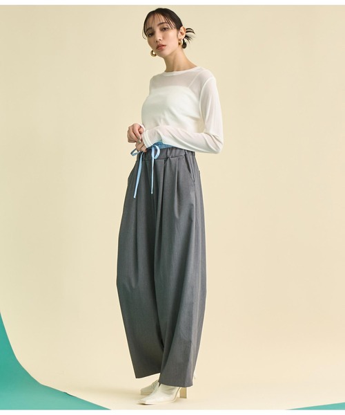 Settimissimo（セッティミッシモ）の「パワーネット メッシュ シアー クルーネック プルオーバー（Tシャツ/カットソー・レディース・オフホワイト/ピンク/ブラック・FREE）」の10枚目の写真