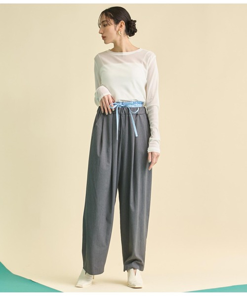 Settimissimo（セッティミッシモ）の「パワーネット メッシュ シアー クルーネック プルオーバー（Tシャツ/カットソー・レディース・オフホワイト/ピンク/ブラック・FREE）」の9枚目の写真