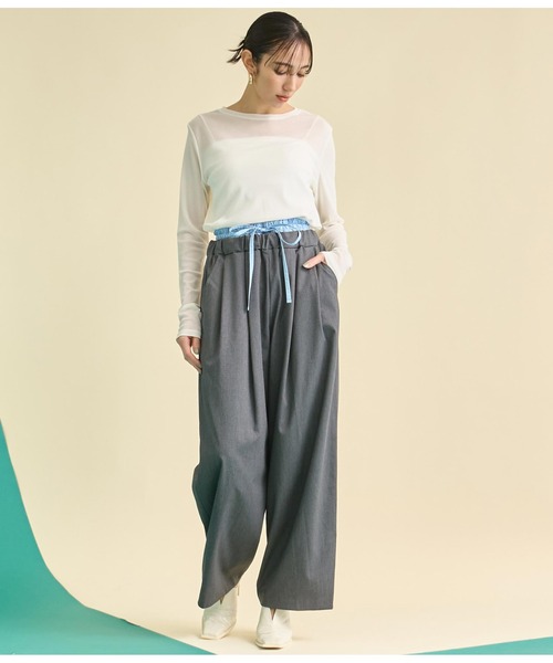 Settimissimo（セッティミッシモ）の「パワーネット メッシュ シアー クルーネック プルオーバー（Tシャツ/カットソー・レディース・オフホワイト/ピンク/ブラック・FREE）」の8枚目の写真