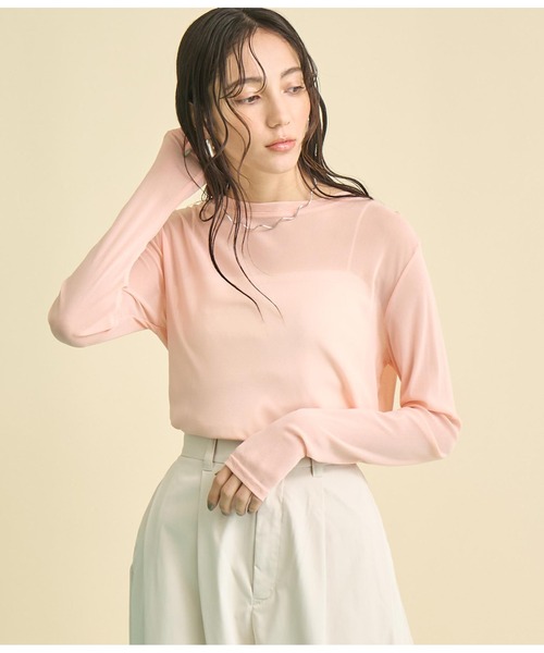 Settimissimo（セッティミッシモ）の「パワーネット メッシュ シアー クルーネック プルオーバー（Tシャツ/カットソー・レディース・オフホワイト/ピンク/ブラック・FREE）」の21枚目の写真